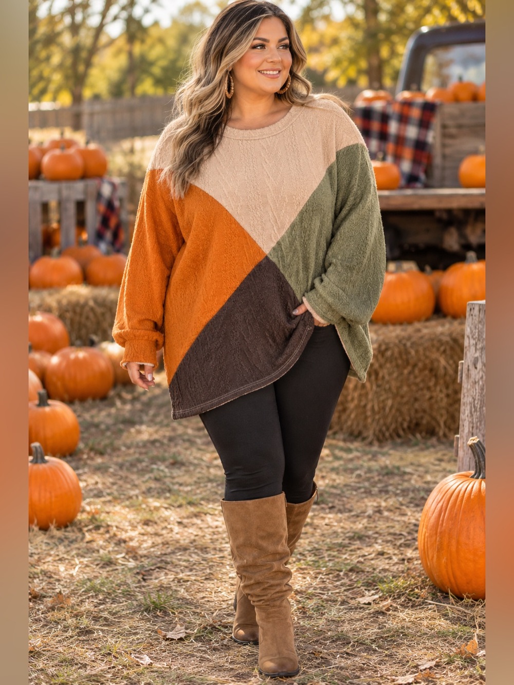 BiBi Oversized Color Block Sweater